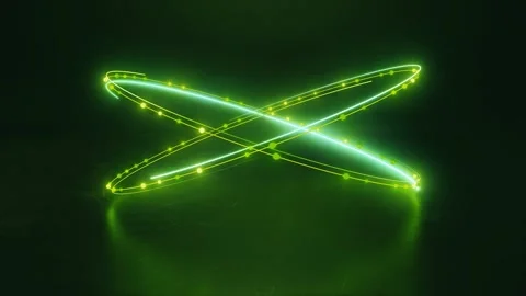 Glowing green light forms abstract design in slow motion footage Stock Footage 327522559