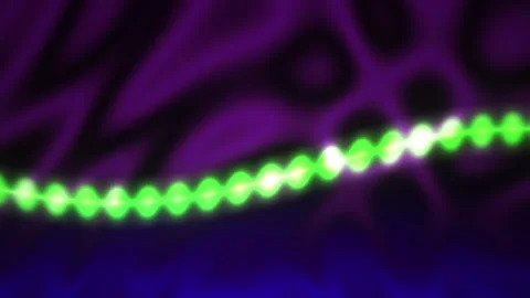 Glowing green light string on purple background. Stock Footage 336697133