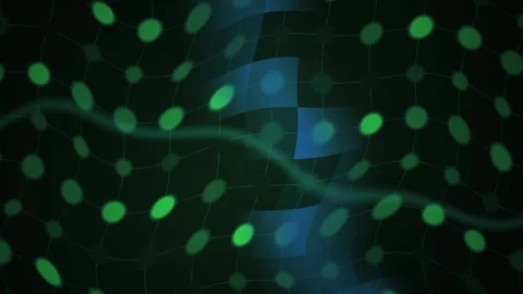 Glowing green lights on a string. Stock Footage 340021552