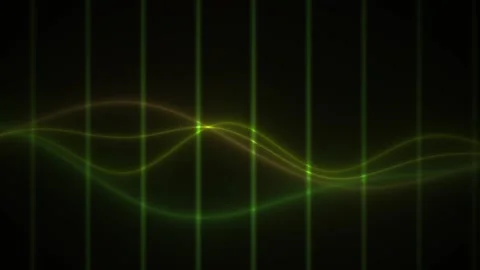 Glowing green lines on black background with vertical grid. Stock Footage 336233521