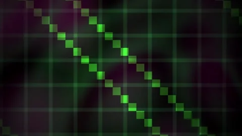 Glowing green lines on grid background. Stock Footage 340021998