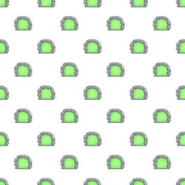 Glowing green magic portals repeating pattern Stockillustratie
