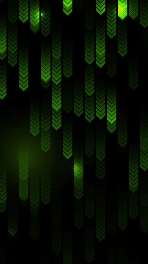 Glowing green minimal arrows elements abstract geometric motion background Stock Footage 310736104