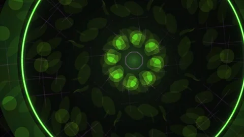 Glowing green neon circle patterns technology. Stock Footage 335110205