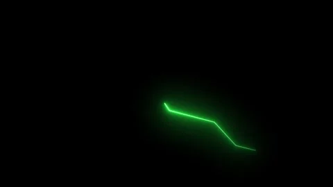 Glowing green neon dynamic graph with initial upward arrow, depicting fluct.. 스톡 동영상 315150295