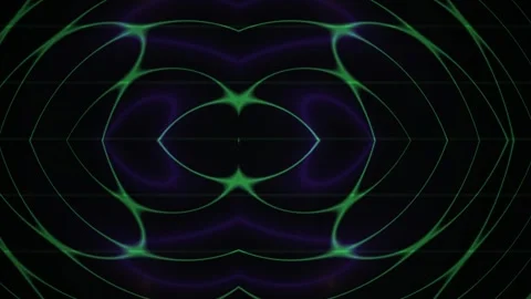 Glowing green neon fractal patterns. Stock Footage 340022335