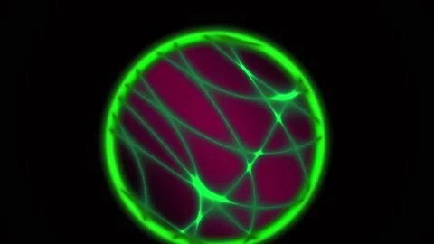Glowing green neon light circle design. Stock Footage 334526083