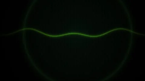 Glowing green neon light circle waves. Stock Footage 334684818