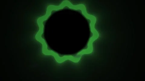 Glowing green neon light circle on black background. Stock Footage 337465857