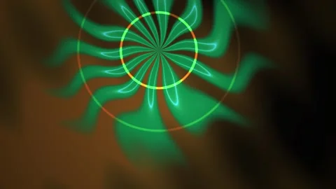 Glowing green neon light circle design. Stock Footage 340022490
