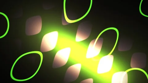 Glowing Green Neon Light Circles. Stock Footage 340022565