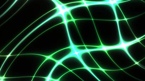 Glowing green neon light network lines. Stock Footage 340022627
