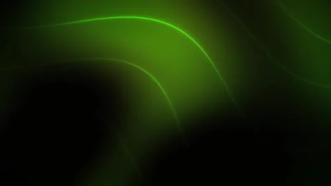 Glowing green neon light trails on dark background. Stock Footage 335957009