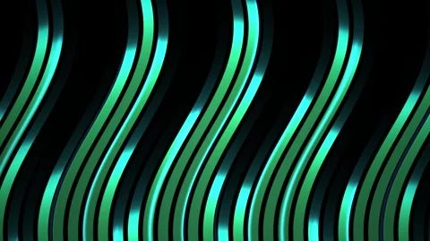 Glowing green neon light trails on black background. Stock Footage 335957175