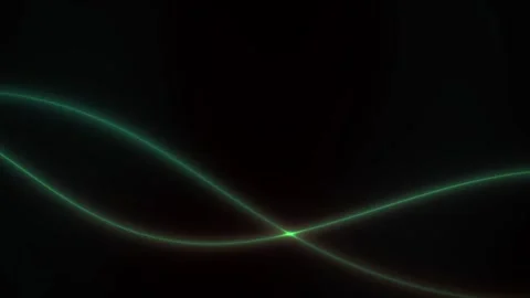 Glowing green neon light wave on black background. Stock Footage 337466071