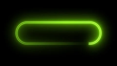 Glowing Green Neon Rounded Button Frame Motion Graphic Stock Footage 346198684