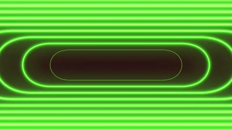 Glowing green neon rounded rectangle frame background with futuristic light Stockbeeldmateriaal 330088355