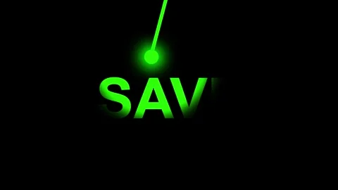 Glowing Green Neon " SAVE" Text with Pendulum Effect on Black Background wo.. Stock Footage 321582941