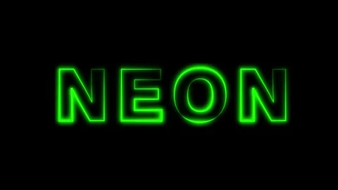 Glowing Green Neon Text Animation Loop Stock Footage 334568461
