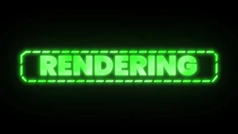 Glowing green neon text “Rendering” Stock Footage 314681535