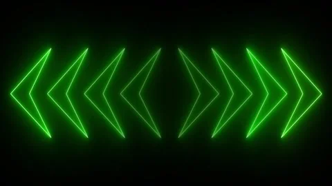 Glowing green neon two counter arrows approaching each other. Contradiction.. Stock Footage 295933271