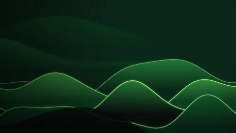 Glowing green neon waves flow in a seamless loop Stock Footage 341665772