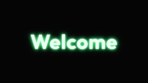 Glowing green neon Welcome text Vidéo 340526247
