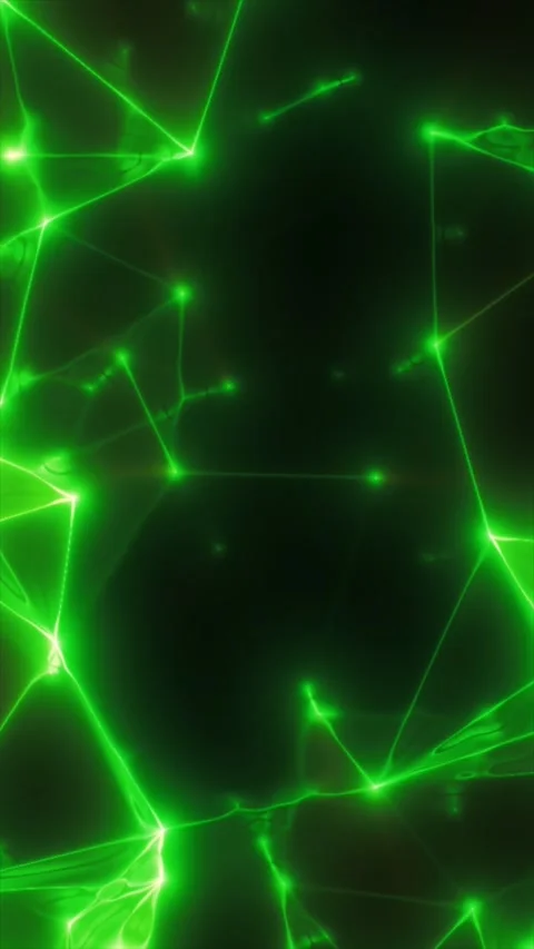 Glowing green network lines and nodes on a dark background, suggesting digi.. Stock Footage 334751116