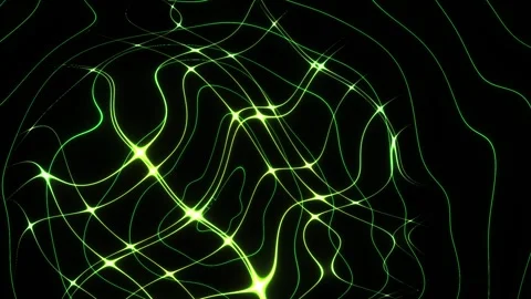 Glowing green neural network connections. Stock Footage 334880084