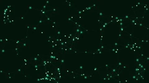 Glowing Green Neural Network Plexus Background, Green Synapse Connections Stock Footage 329903143