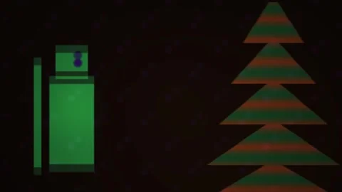 Glowing green objects in dark setting. Stock Footage 337510344