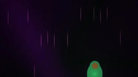 Glowing green orb in dark background with rain. Stock Footage 336697611