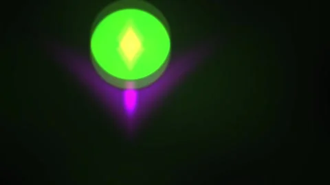 Glowing green orb with purple light on black background. Stock Footage 336697686