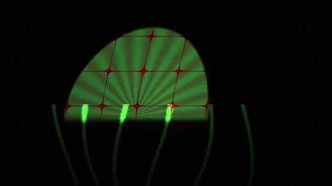 Glowing green parachute in the dark. Video stock 336697722