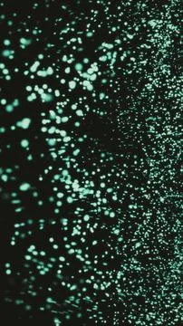 Glowing Green Particle Stream and Falling Glitter Abstract Background Illustrazione stock