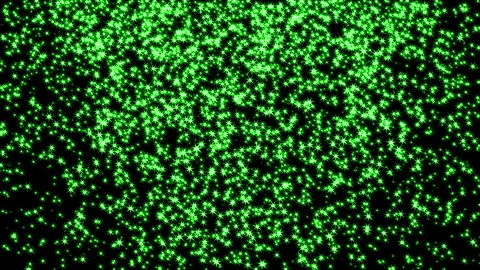 Glowing green particles on black background falling down seamless loop 3d Vídeo Stock 284046372