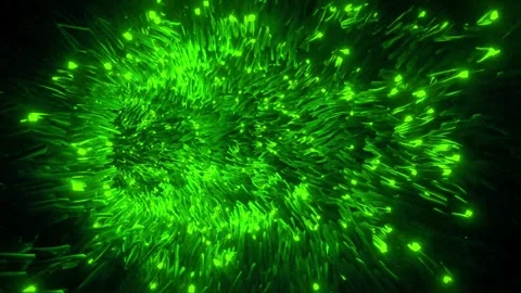 Glowing green particles explosion in seamless loop motion background Stock Footage 327523514