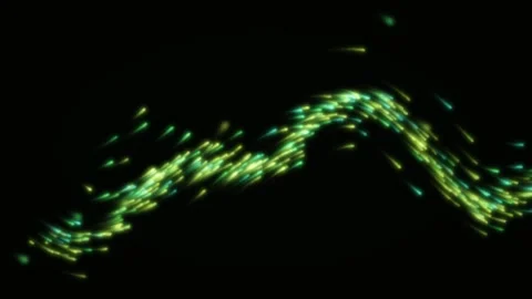 Glowing green particles flowing in a wave Stock Footage 340333714