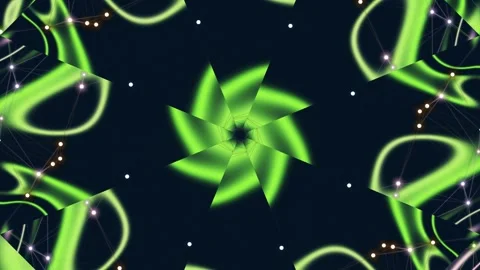 Glowing green patterns on a dark blue background with dots and lines 스톡 동영상 331643324