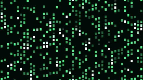 Glowing Green Pixel Grid Seamless Loop Stock Footage 340601399