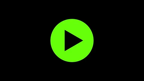 Glowing Green Play Button Neon Media Icon Design Stock Footage 332526280