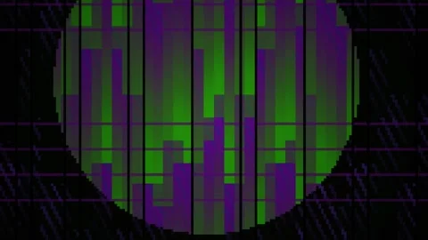 Glowing green purple grid pattern. Stock Footage 334880162
