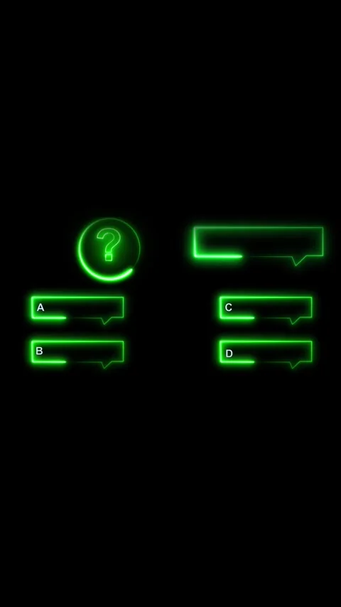 Glowing Green Quiz Interface Stock Footage 337461502