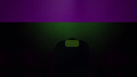 Glowing green rectangle on dark background with purple. Stock Footage 335520460