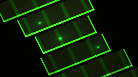 Glowing green rectangles on black background. Stock Footage 335520786
