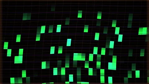 Glowing Green Rectangles on Black Background. Stock Footage 340023459