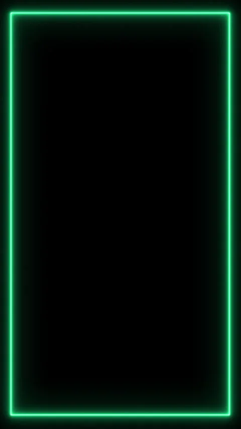 Glowing Green Rectangular Frame With Smooth Radiance On Dark Background 動画素材 303933419