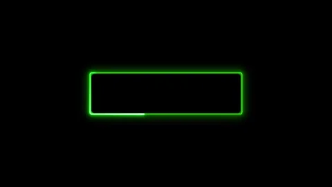 Glowing Green Rectangular Neon Border with Partial Fill on animated Black B.. Stock Footage 330476541