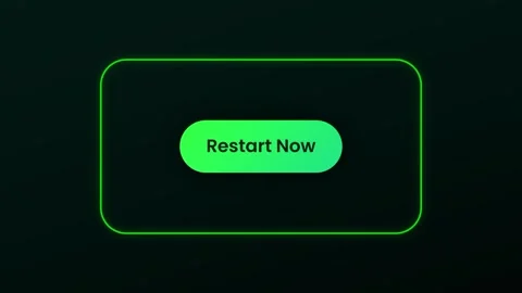 Glowing Green Restart Button UI Stock Footage 334471295