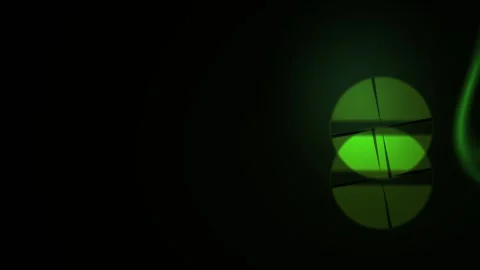 Glowing green rifle scope sight closeup. Stock Footage 335110378